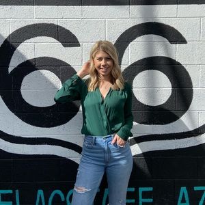 Forest green silk-ish bodysuit!